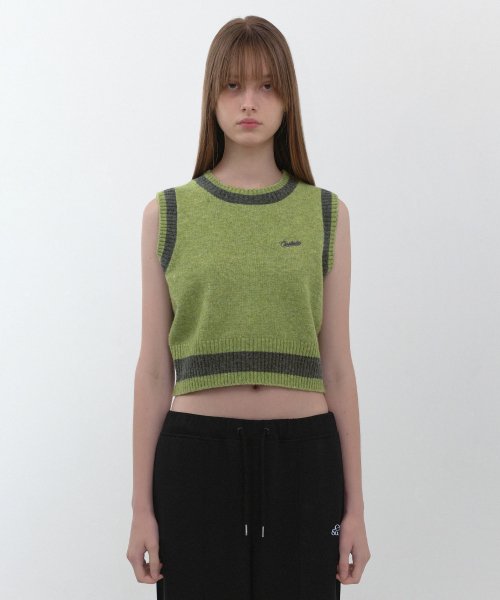 Вязаный жилет Wavy_Olive