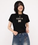 세터(SATUR) (W) 클래식 로고 반팔 티셔츠 클래식 블랙