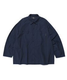 Side Pocket Long Shirt - Navy