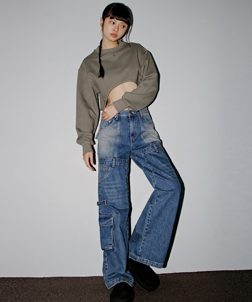MULTI POCKET WIDE CARGO JEANS_T326DE401