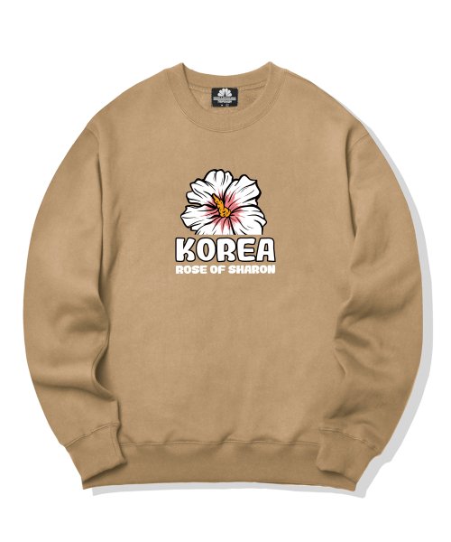 트립션(TRIPSHION) MUGUNGHWA LOGO 크루넥 - 베이지 - 사이즈
