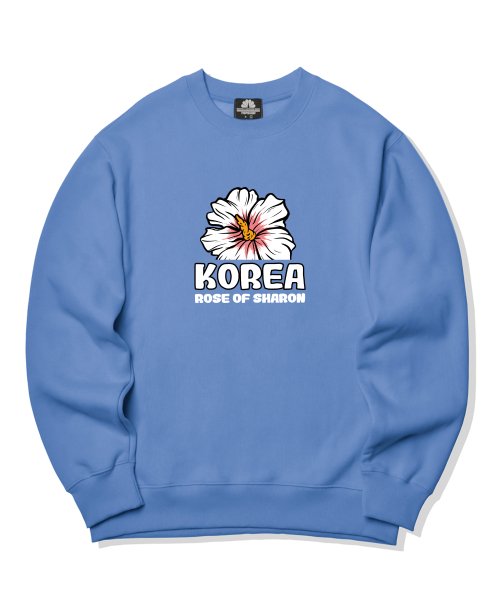 트립션(TRIPSHION) MUGUNGHWA LOGO 크루넥 - 블루 - 사이즈