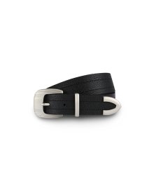 STITCHED LEATHER BELT BLACK