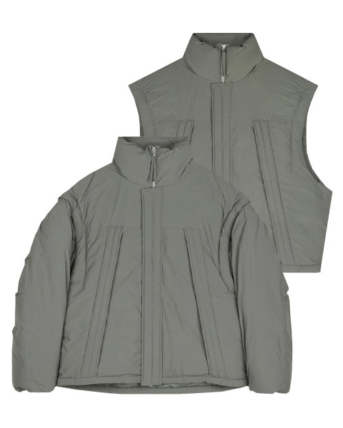 DETACHABLE MONSTER SHORT DOWN PARKA KHAKI