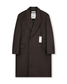 OVERSIZED CASHMERE DOUBLE BREASTED COAT MELANGE BROWN