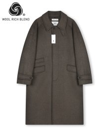 OVERSIZED CASHMERE BALMACAAN COAT MELANGE DARK OLIVE