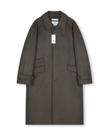 OVERSIZED CASHMERE BALMACAAN COAT MELANGE DARK OLIVE