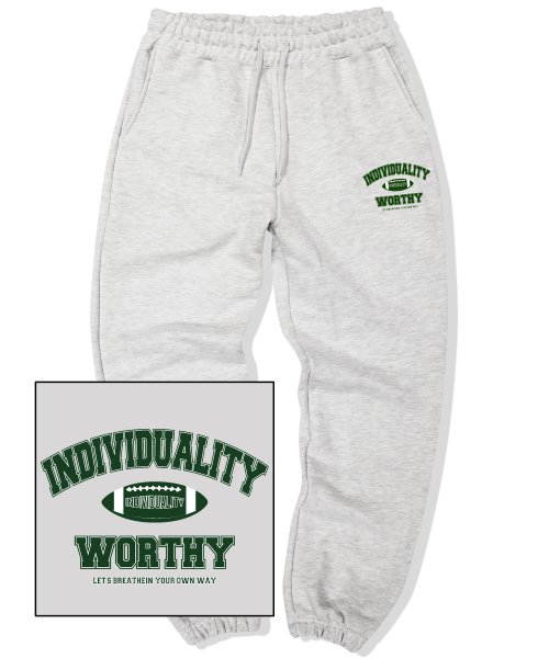 MUSINSA TRIPSHION RUGBY LOGO Jogger Sweatpants White