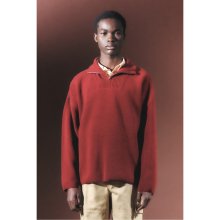 loose fit half zip-up sweater CWWAW23601REX