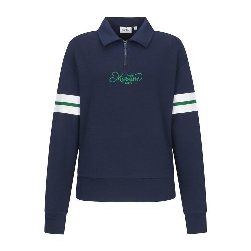 Half Zip-up Collar Shirts_Navy