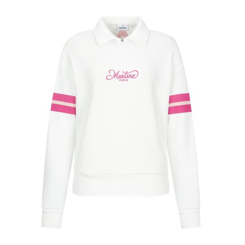 Half Zip-up Collar Shirts_O/White