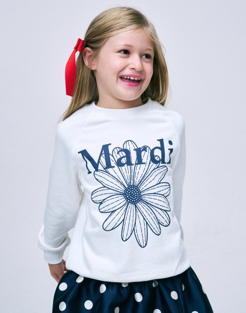 마르디 메크르디 레쁘띠(MARDI MERCREDI LESPETITS) KIDS SWEATSHIRT FLOWERMARDI_IVORY NAVY - 사이즈 & 후기 | 무신사