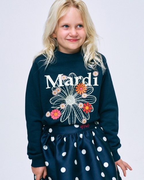 마르디 메크르디 레쁘띠(MARDI MERCREDI LESPETITS) KIDS SWEATSHIRT FLOWERMARDI BLOSSOM_NAVY CREAM - 사이즈 & 후기 | 무신사