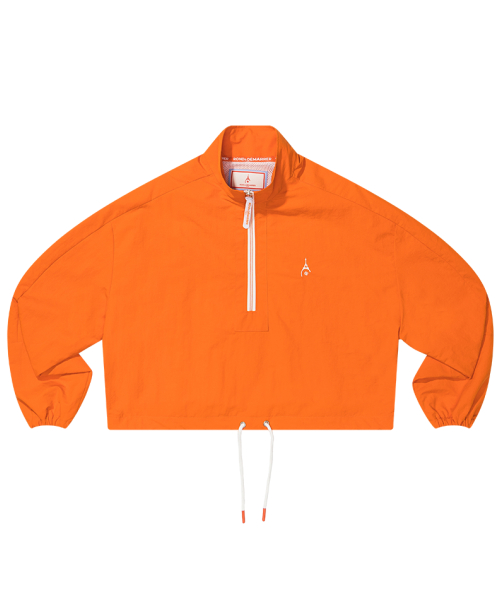 Женская теннисная кроп-ветровка хаф-зип (Orange)