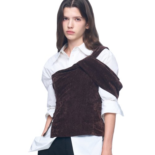 AURORA DRAPE TOP CHOCOLATE BROWN