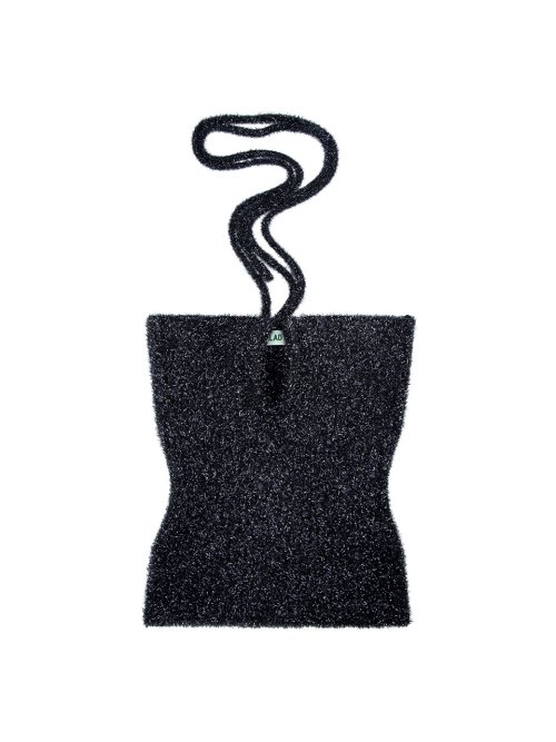 Metalic Halter Neck String Top_navy