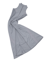 Hoodie Bolero Maxi 2-Piece Dress / Grey