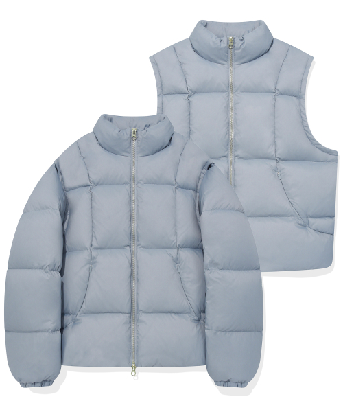 Съемный пуховик из утиного пуха Grayish Blue