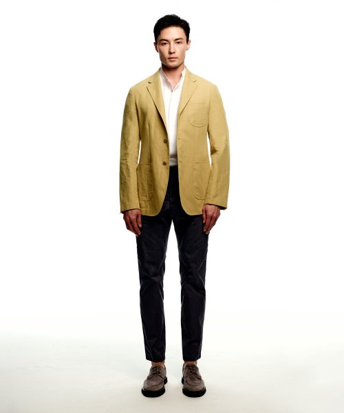 Жакет Linen Blend с внешними карманами Light Yellow
