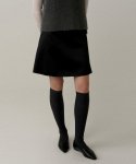 블랭크03(BLANK03) double face satin mini skirt (black)