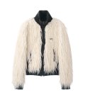 Faux Mongolian Shearling Jacket Natural