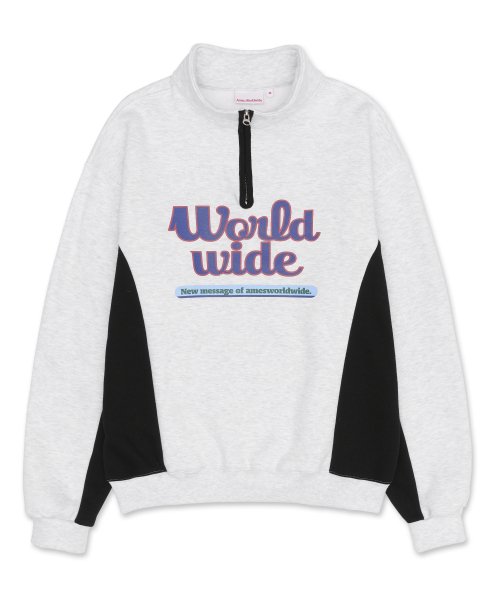 ★AMES-WORLDWIDE★WORLDWIDE HALF ZIP UP GREY★正規品/送料込 아메스 월드와이드(AMES-WORLDWIDE) WORLDWIDE HALF ZIP UP GREY