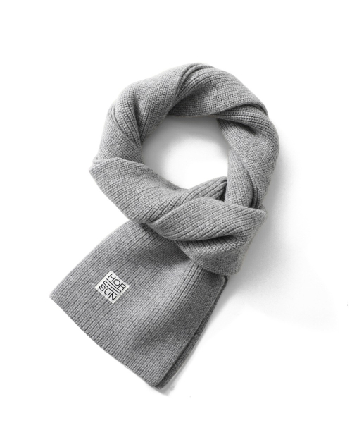 홀리선 Skiff Wool Knit Rib Muffler Melange Gray