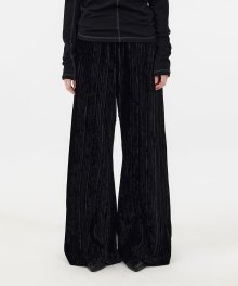 Velvet Flared Pants - Black