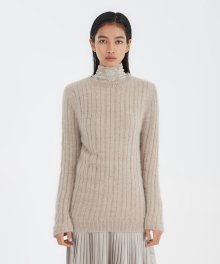 Hairy Angora Knit  - Beige