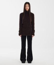 Hairy Angora Knit  - Burgundy