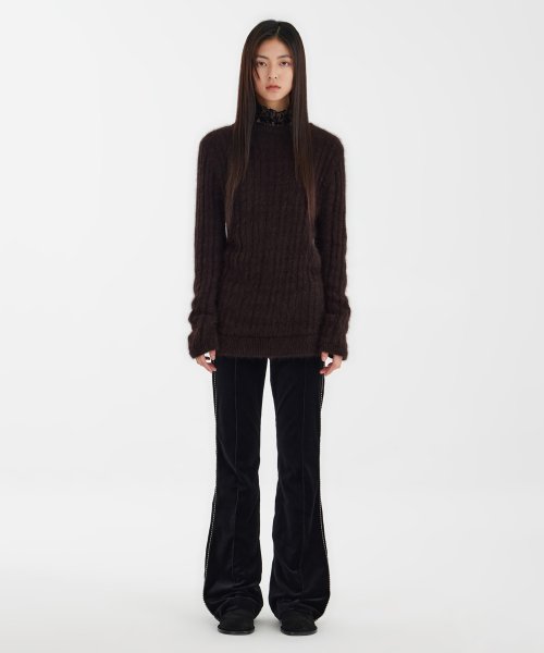 Hairy Angora Knit - Burgundy