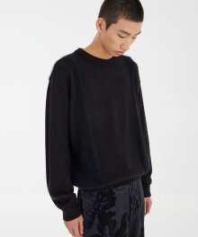 Curved Angora Knit - Black