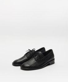 Derby Shoes (W) - Black Creased