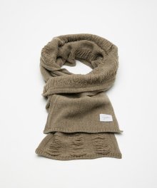 Tassel Long Muffler - Khaki