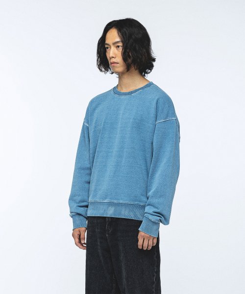 MUSINSA  LAB TWELVE 23F/W semi-over denim sweatshirt (light blue)