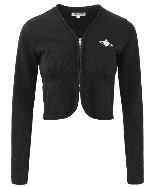 COIL CARDIGAN IN BLACK (кардиган на молнии)
