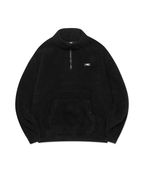 Black fleece half store zip pullover