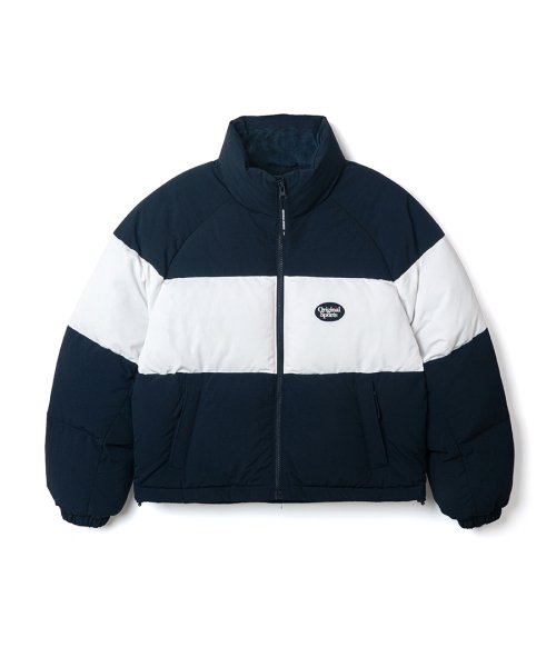 [WOMEN] COLOR BLOCK DOWN JACKET NAVY