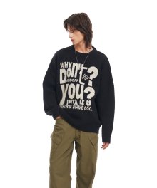 LETTERING KNIT SWEATER BLACK