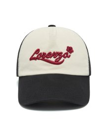 Lorenzo 5 panel ball-cap [black-cream-burgundy]]