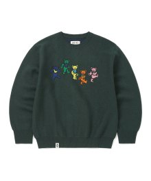 GD Dancing Bears Knit Sweater Dark Green