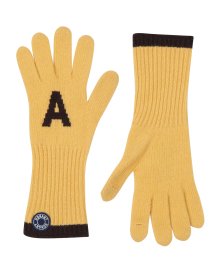 LOGO PATCH KNIT GLOVES YELLOW