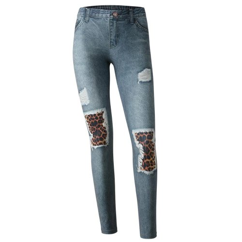 Укороченные легинсы под джинсу DAMAGED LEOPARD