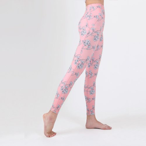 Легинсы для йоги MELLOW PINK LILAC (длина 8/9, средняя поддержка)