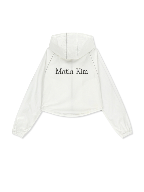 마뗑킴(MATIN KIM) MATIN CROP HOODY COATING JUMPER IN WHITE