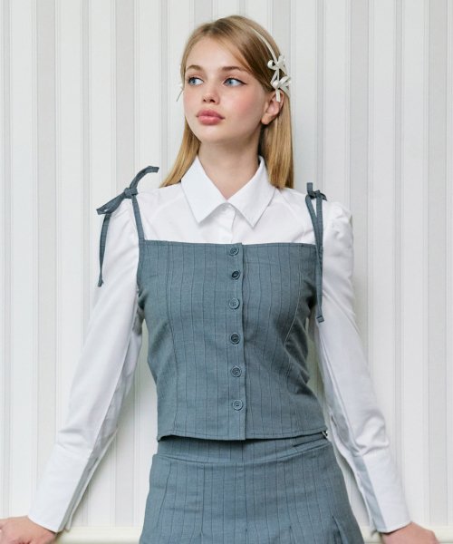 Бюстье с бантом Clara BLUE