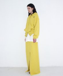 DAMAGED HOOD JUMPER MELANGE YELLOW