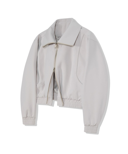 85-VIVA011 [Neutral] Curved Cutting Point Jacket Light Gray