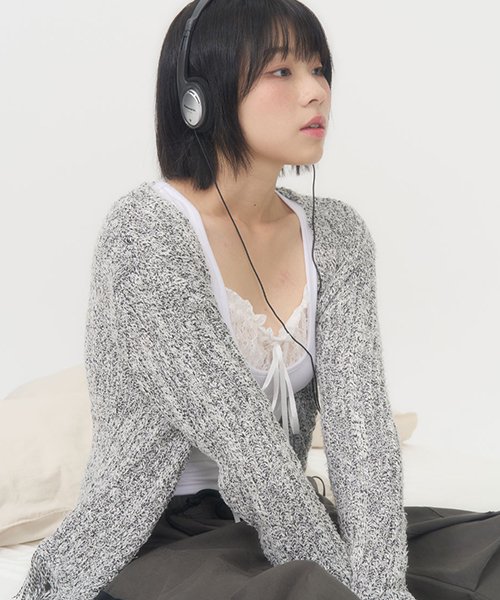 MIX KNIT CARDIGAN (WHITE)