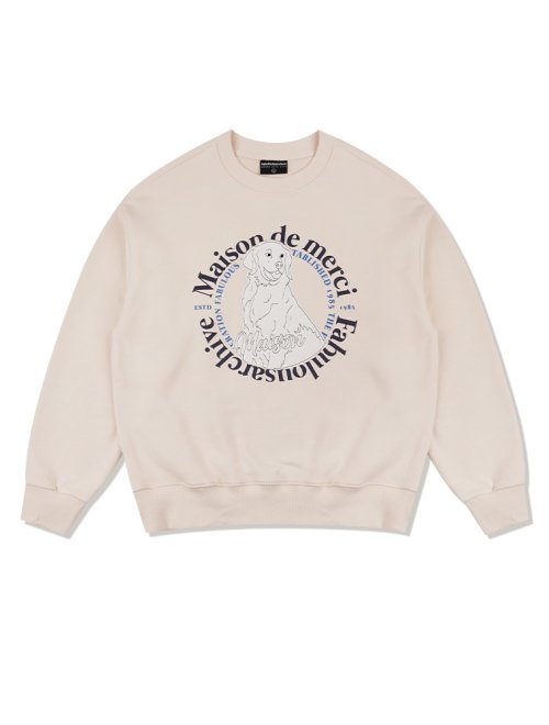 Свитшот UNISEX Maison Retriever Patch Heavy Terry Cream (FCD3TS802M)